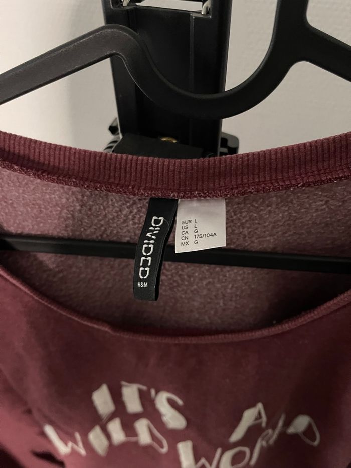 Sweat bordeaux H&M Divided – Taille L - photo numéro 2
