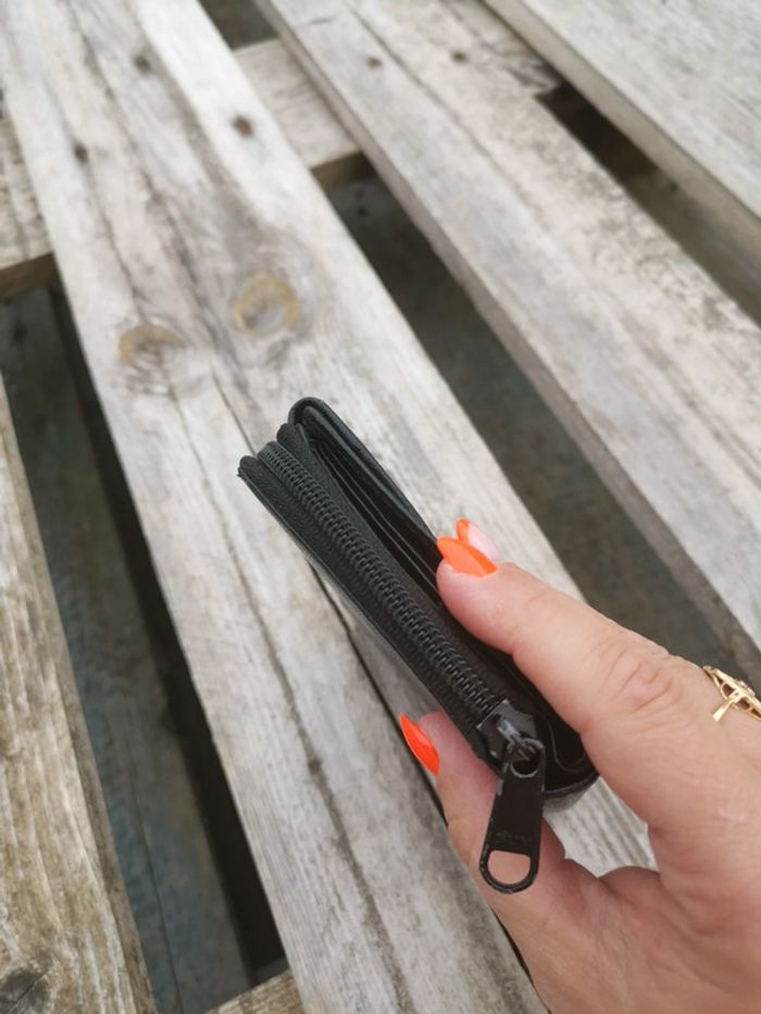 Porté monnaie simili cuir noir - photo numéro 3