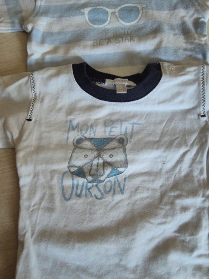 Lot de 3 t shirt manches longues garçon 3 mois - photo numéro 2