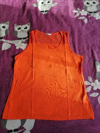 Débardeur dentelle orange gémo M