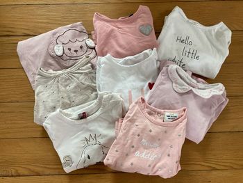 Lot 8 t-shirt ML fille 6 mois