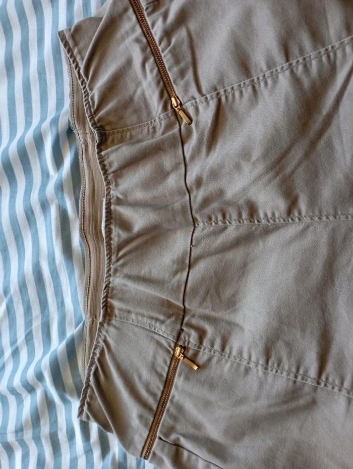 Pantalon beige taille élastique - photo numéro 3