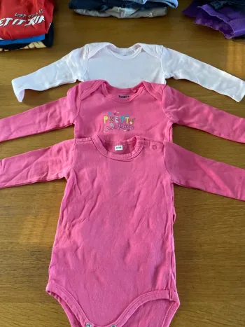 Lot 3 Body fille manches longues 2-6 mois