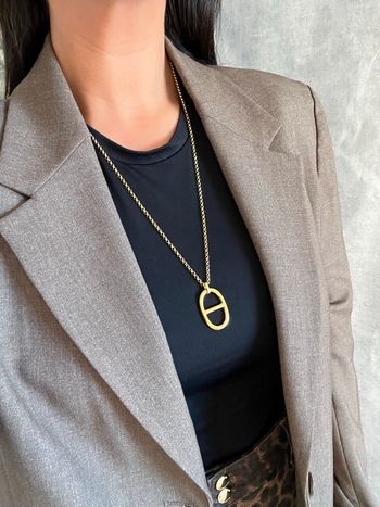 Collier sautoir tendance doré 