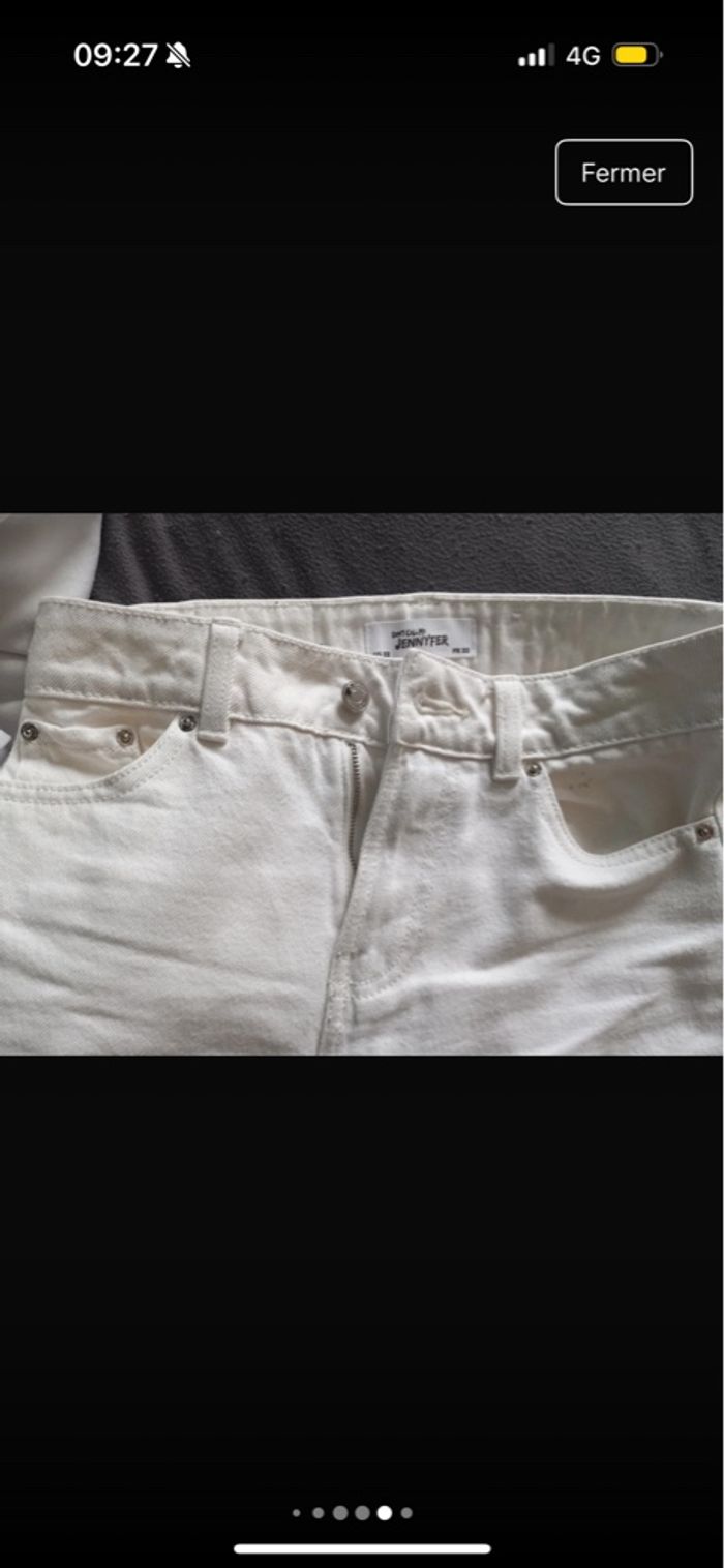 jeans wide leg blanc femme - photo numéro 4