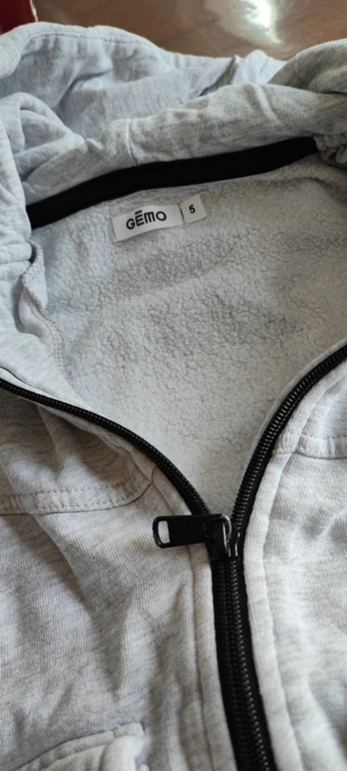Gilet sweat gris clair 5ans - photo numéro 4