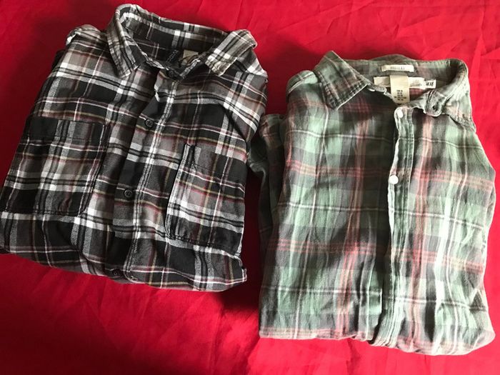 Lot de 2 chemises à carreaux H&M taille L et XL - photo numéro 3