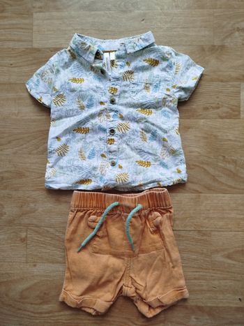 Ensemble short et chemise taille 3 mois 