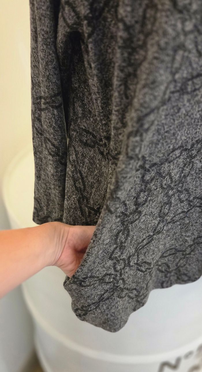 Tunique grise effet pull col chemise 🤍 chic & confortable – excellent état - photo numéro 2