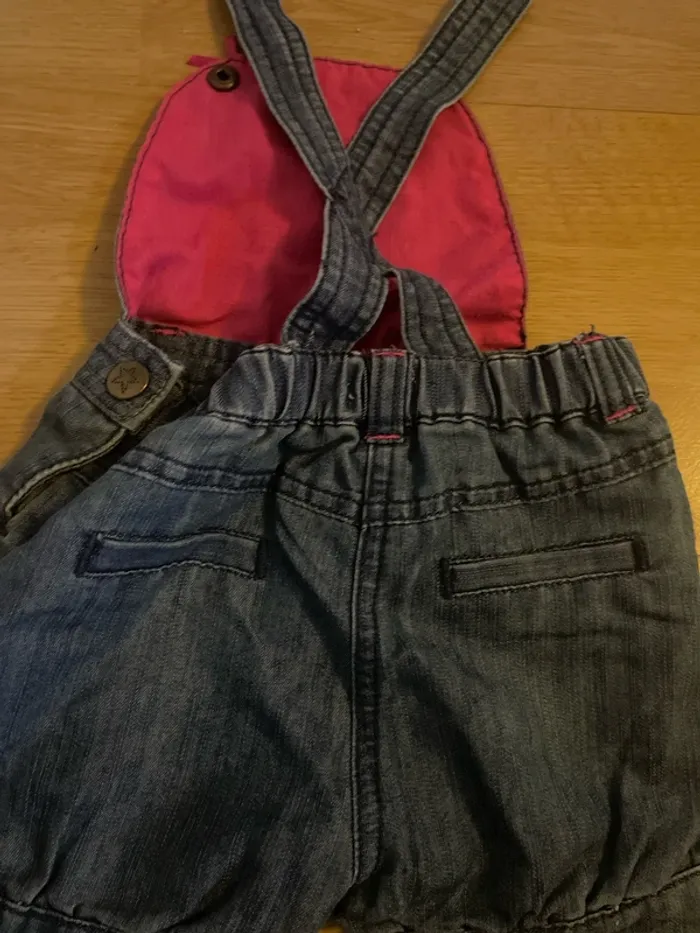 Salopette short en jean souple fille 9 mois Premaman - photo numéro 5