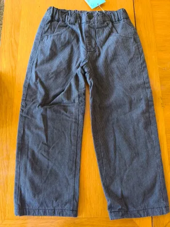 313727 pantalon noir rayé blanc garçon 3 ans kidkanai