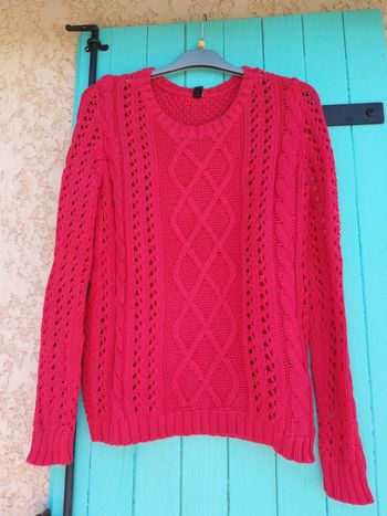 Pull rouge en mailles 38