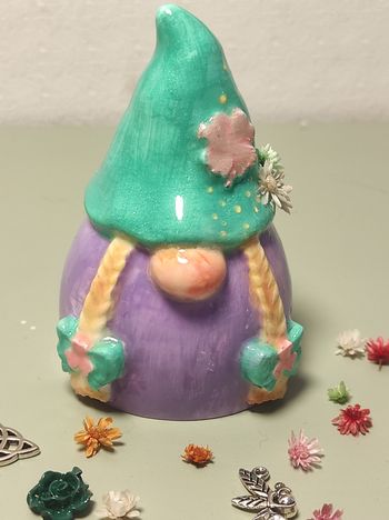 🌸 Figurine Gnome Printanière Fait Main