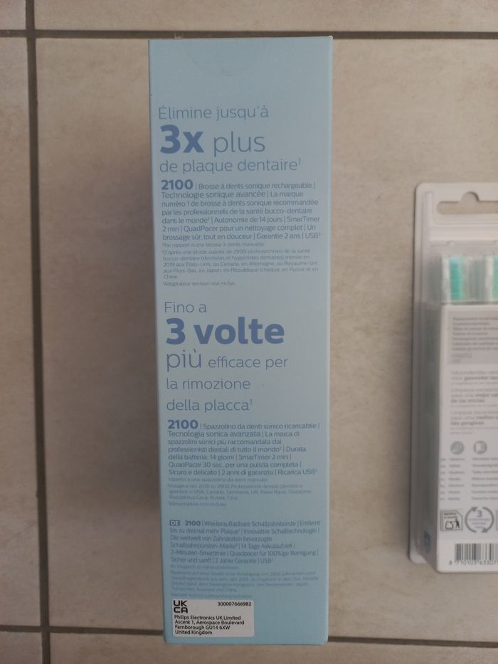 Philips Brosse à dents électrique Sonicare 2100 Series HX3651/11 + 2 recharges- Neuve - photo numéro 7