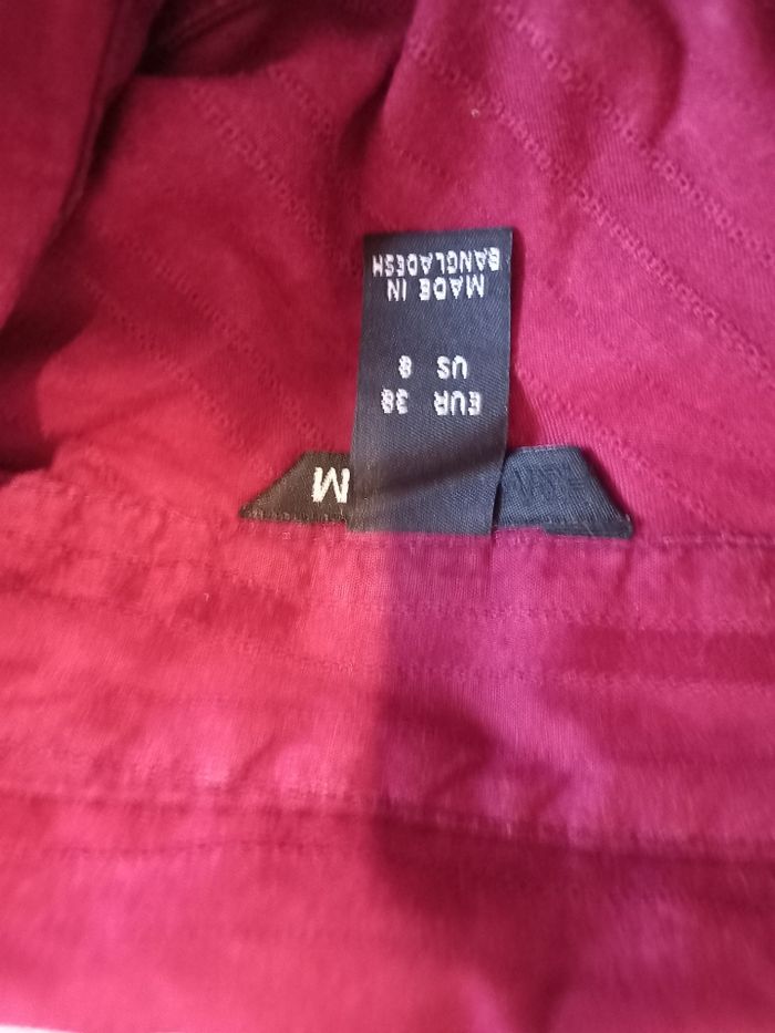 Chemise homme manches longues bordeaux marque H&M taille 38 - photo numéro 4