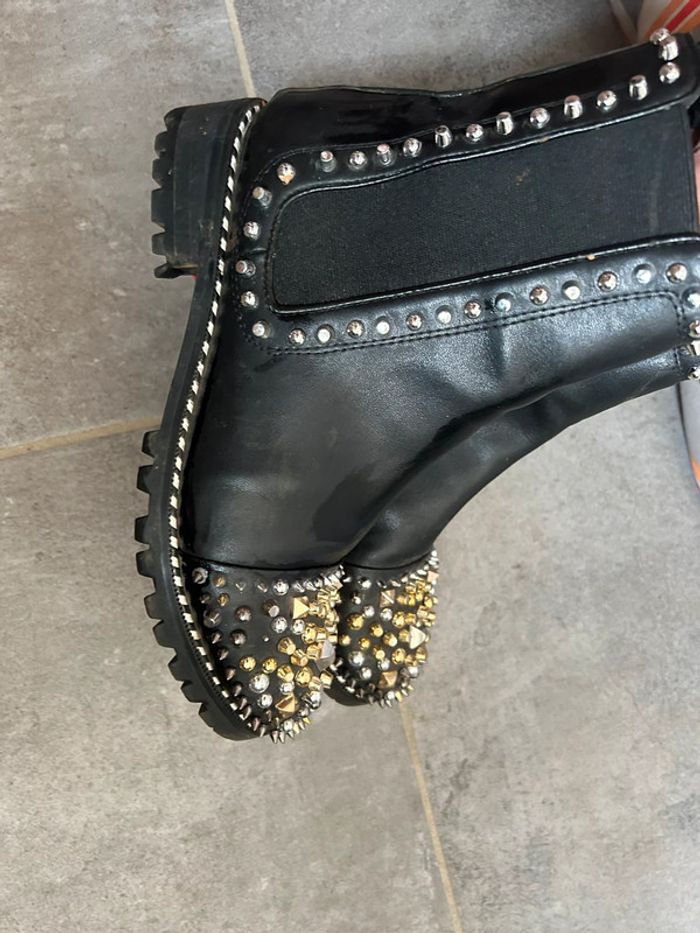 Bottines en cuir stylée T37 - photo numéro 4