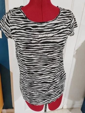 T shirt zebré en lin