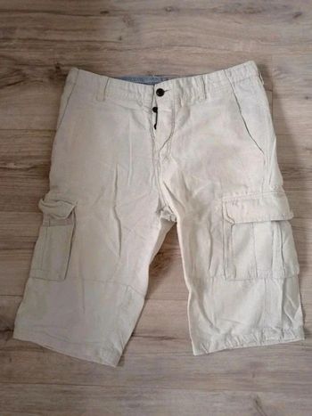 Short beige lin et coton homme Celio 42