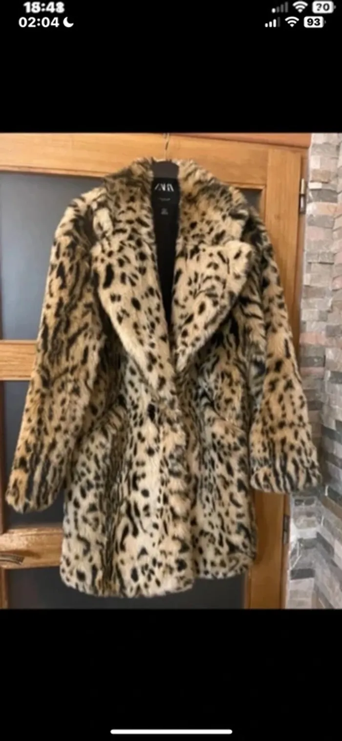 Magnifique manteau léopard, fausse fourrure tendance Zara, taille L glamour - photo numéro 3