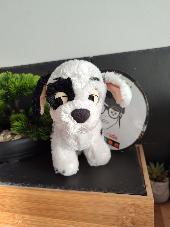 Peluche chien les 101 dalmatiens Disney blanc noir tâche collier rouge vintage - photo numéro 4