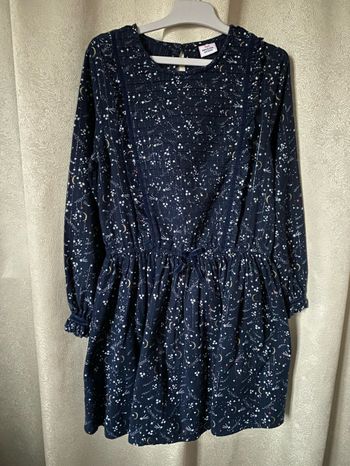 Très jolie robe d’hiver bleu marine /argenté 12 ans Tape à l’œil