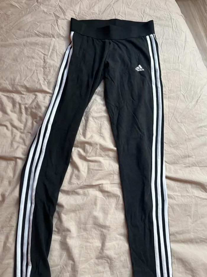 jeggins noir avec bande blanche adidas femme taille s - photo numéro 3