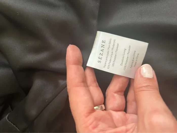Sezane veste, manteau, fausse fourrure noire,Lilo femme, taille 40 - photo numéro 9