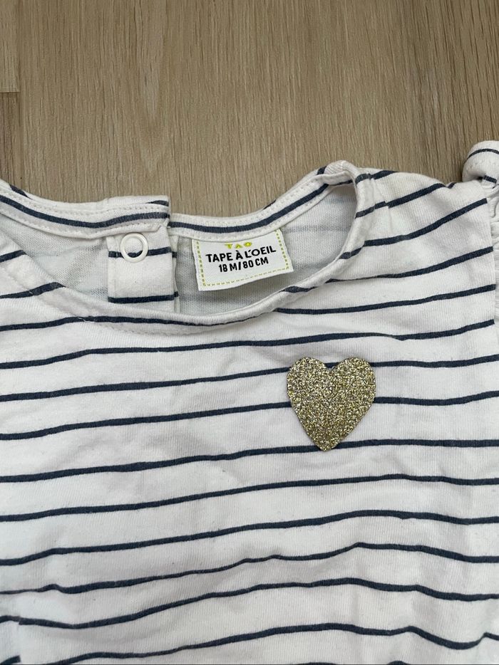 Robe Tape à l’œil rayé blanche et marine 18 mois - photo numéro 3