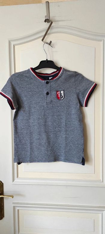 🌷Polo  col mao manches courtes  🌷Okaidi 🌷étiquette  taille 8 ans -128 cm  🌷très bon état