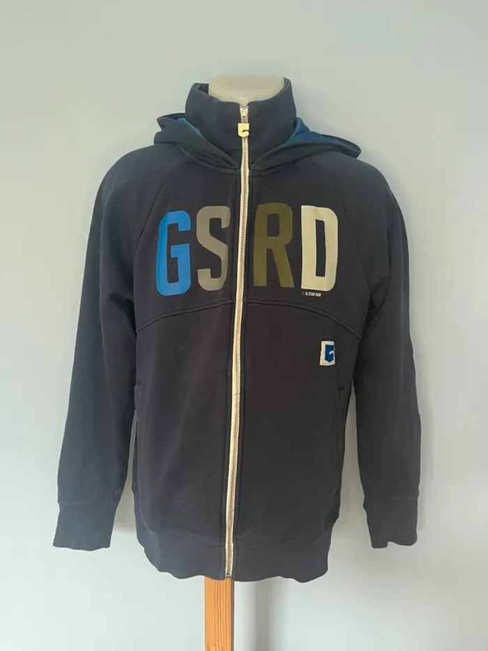 🧥 Gilet à capuche G-STAR bleu marine – Taille L, confort et style urbain