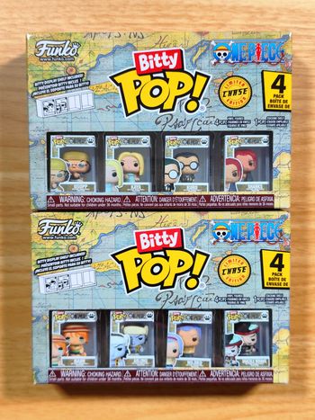 Lot 2 Boîtes Bitty Pop! One Piece - 8 Figurines dont 2 CHASE (Shanks & Mihawk)