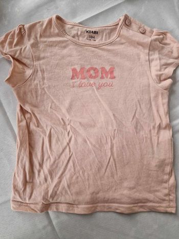 T-shirt mom I Love You taille 18 mois 81cm