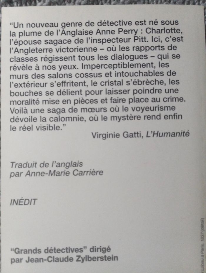 Anne Perry - Le cadavre de Bluegate Fields - photo numéro 3