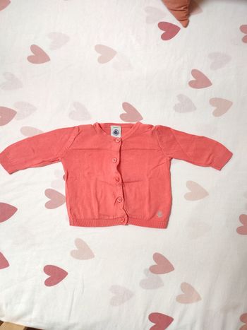 Gilet/Veste rose/corail - 3 mois - Très bon état - Petit bateau ⛵