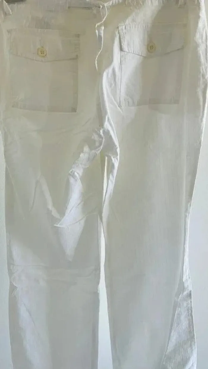 Pantalon en toile blanc Newman - photo numéro 2