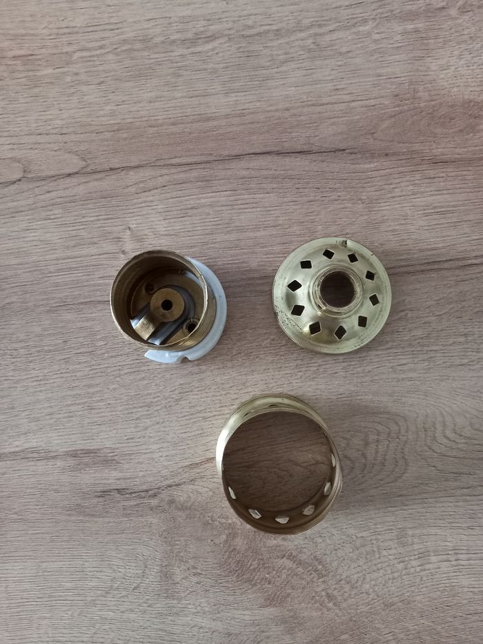 Douille B40 ancienne en laiton et céramique. - photo numéro 3