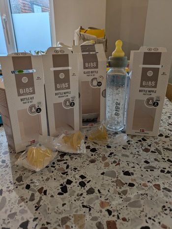 Biberon Bibs avec 2 tétines neuves 