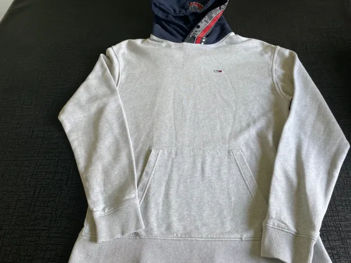 Tommy Jeans Sweat à Capuche Gris Taille XS (convient S) Très bon état - photo numéro 2