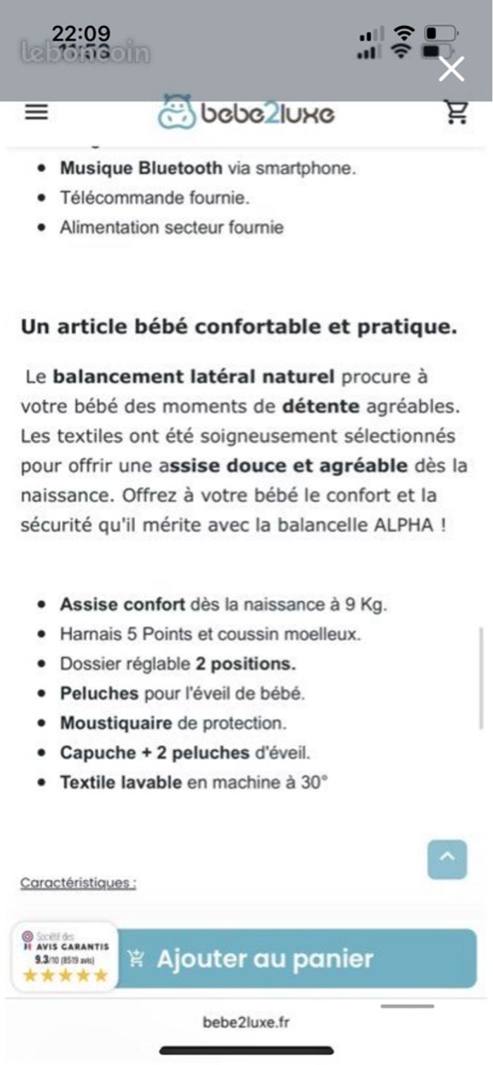 Balancelle / Transat électrique Alpha Bebe2luxe - photo numéro 4