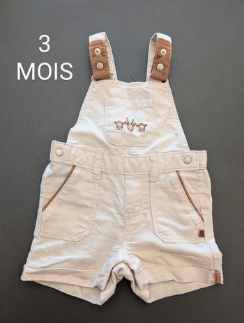 Salopette beige Okaïdi - Taille : 3 mois