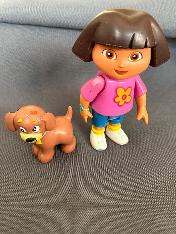 Figurine ancienne Dora l’exploratrice et son chien ~9cm - photo numéro 2