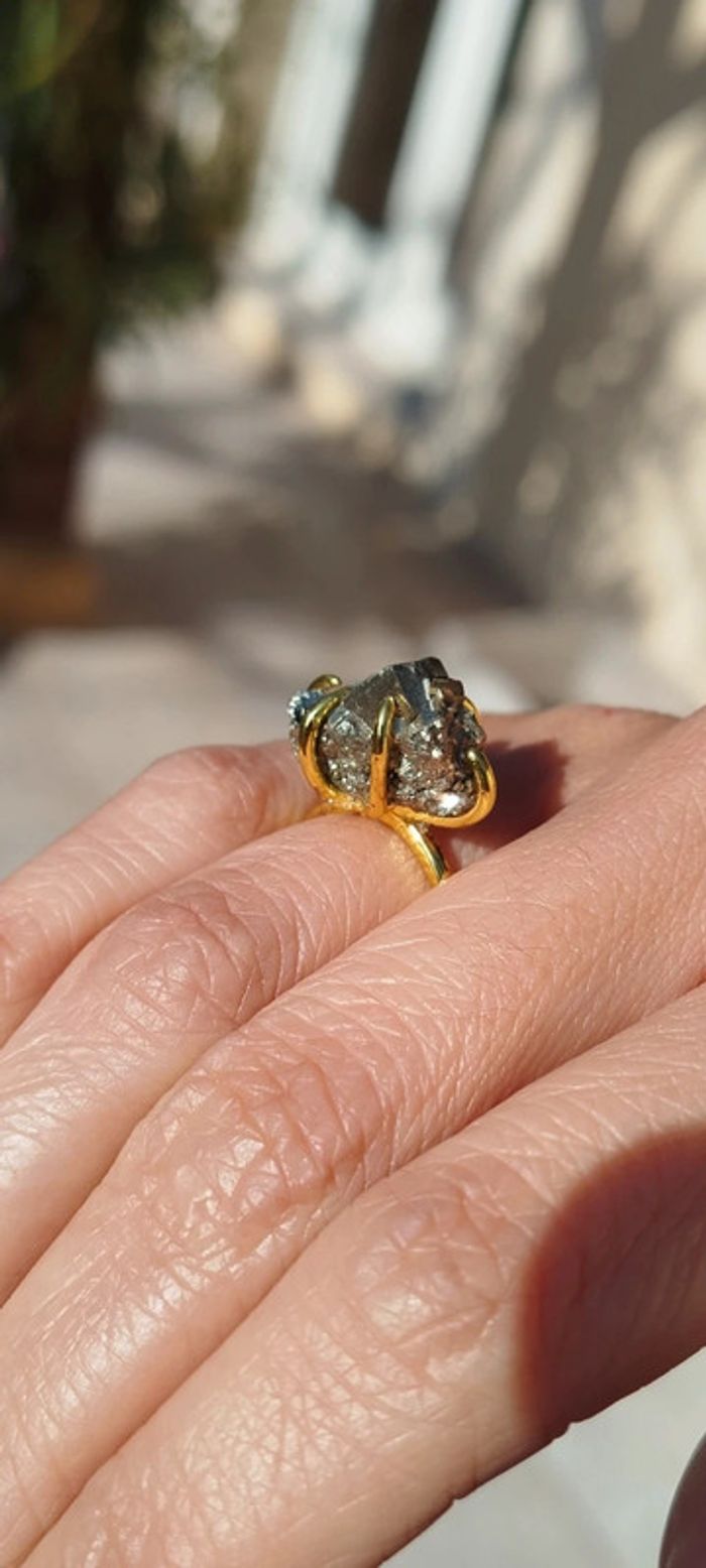 Magnifique 🎀 bague Unique en Pyrite Naturelle - photo numéro 8