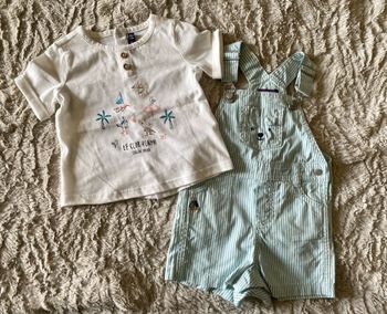 Ensemble salopette short et t-shirt Sergent Major