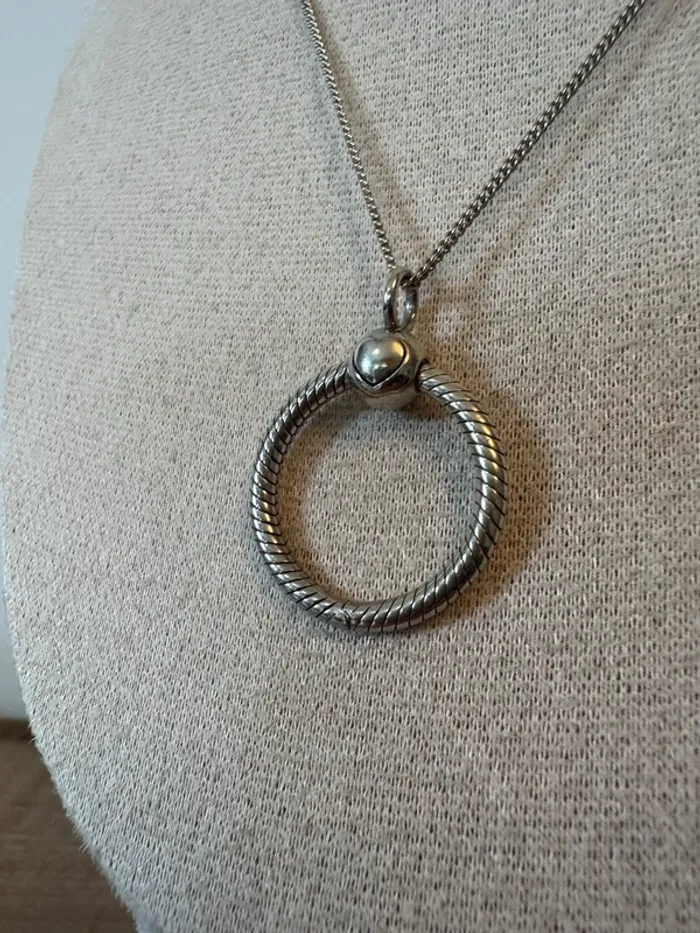Chaîne Pandora Authentique Ajustable avec Pendentif O pour charm - photo numéro 2
