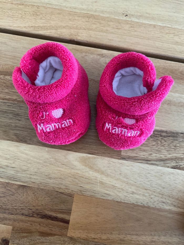 Chaussons de naissance rose - photo numéro 2