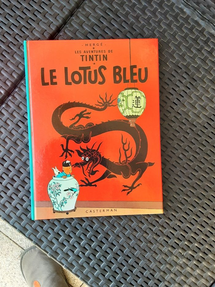 Bd herge les aventures de tintin le lotus bleu édition de casterman année 1999