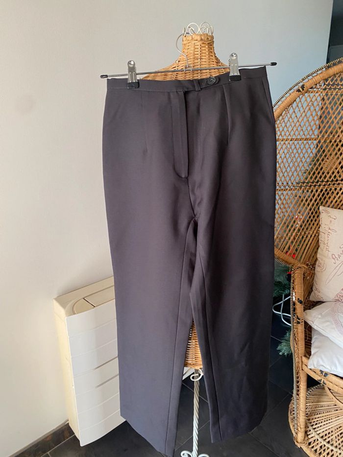 Tailleur La City blazer et pantalon marron taille 38 - photo numéro 19