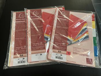 Lot de 3 paquets de 6 intercalaires A4