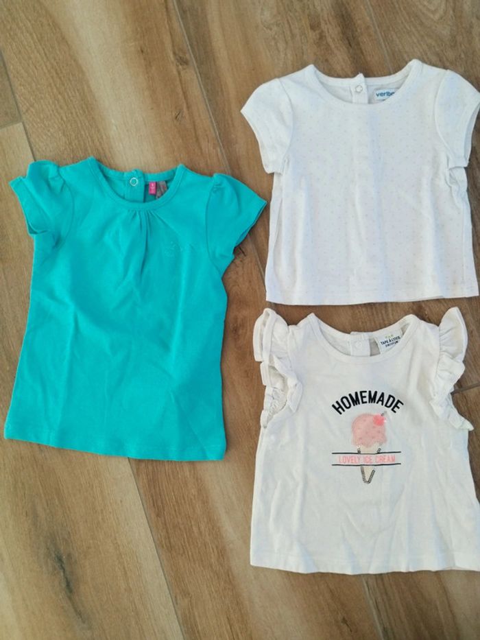 Lot de 7 t-shirts manches courtes été fille 3 mois - photo numéro 3