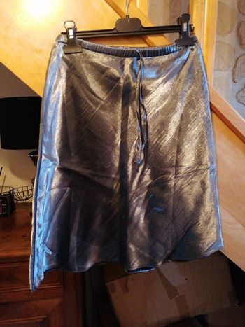 Jupe brillante argentée